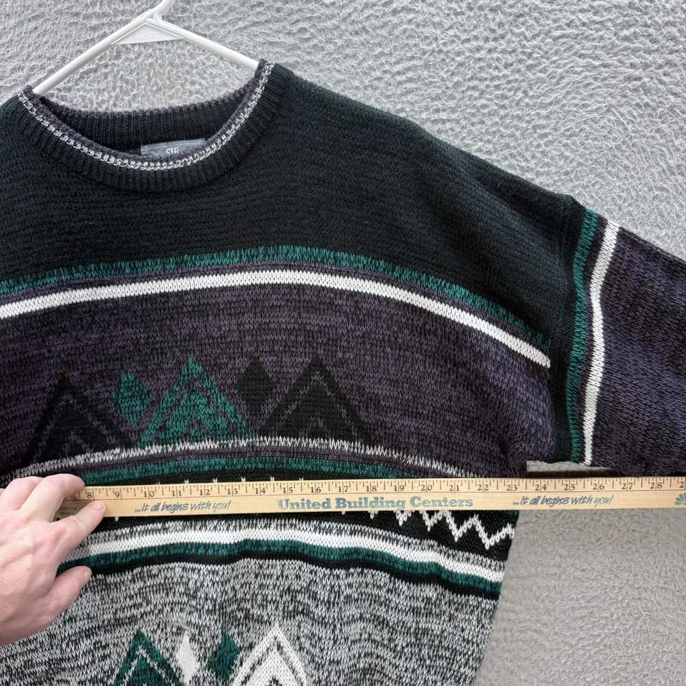 Vintage Sir William Sweater Adult XL Gray Geometric Grandpa Old‎ Money 90s Y2K